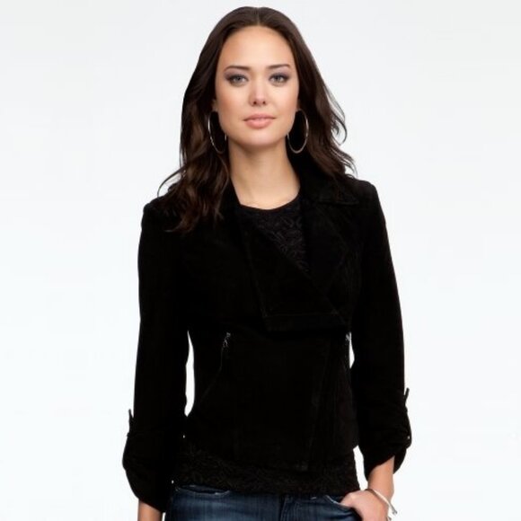 RARE Bebe Emma Suede Jacket ASO Katherine Pierce - Picture 3 of 11